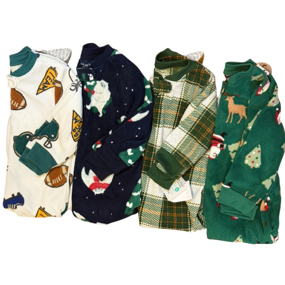 Carter's Toddler Holiday Fleece Footie Pajamas Set- 18 Months Gender Neutral